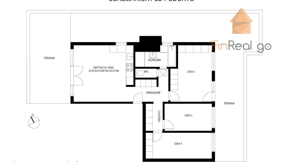 PREDANÉ moderný 4-izb byt, 2 terasy, spolu 124m2, gar.státie v cene