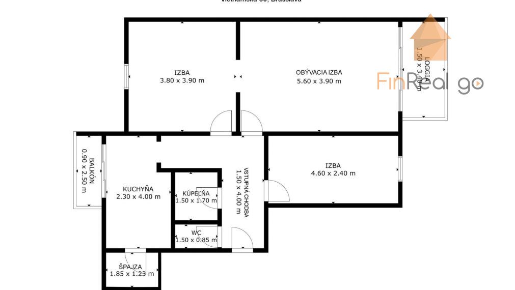 Predaj 3-izbového bytu s loggiou a balkónom – Vietnamská ulica, Ružinov – Bratislava